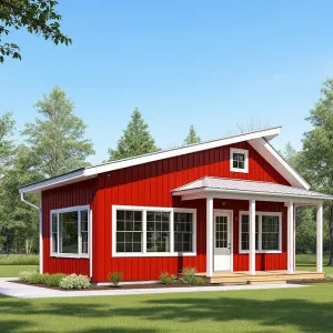 Red Barn Hideaway on a Sunny Day