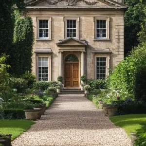 Regal Manor Nestled in Green Foliage