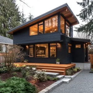 Dark Shiplap With Natural Wood Accents