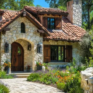 Preview of Rustic Stone Gem with Blossoming Facade