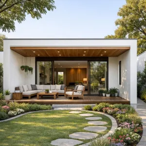 Courtyard Lounge With Modern Garden Retreat