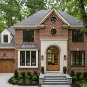 Brick Manor With Blonde Timber Touches