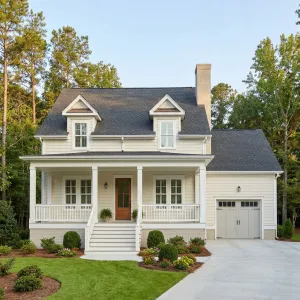 Porchfront Cream Cottage With Dormer Charm