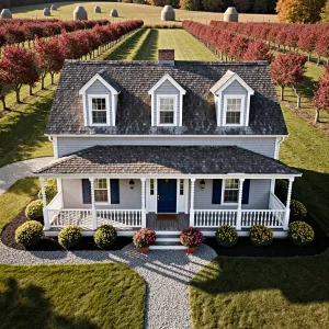 Charming Blue Door Amidst Orchard Delight