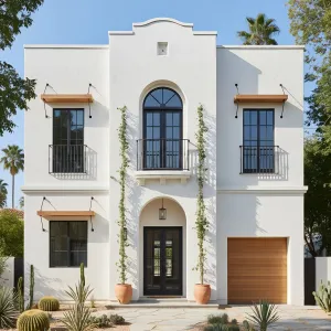 Desert Loggia With Black Steel Accents