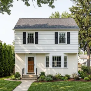 Clean Garrison Colonial Bay Window Front