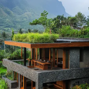 Stone and Timber Home With Rooftop Garden