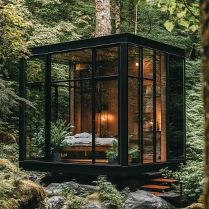 Glass Retreat: A Forest Getaway