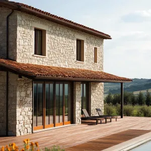 Sunset Bliss Between Stone Walls