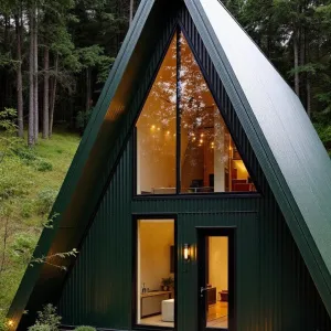 Triangular Treetop Retreat: Nature’s Green Apex