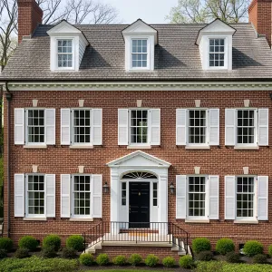 Sophisticated Brick Marvel with Snowy Shutters