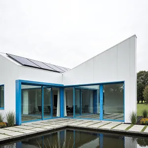 Eco-Friendly Vista: Blue Edges and Reflective Waters