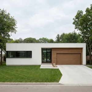 Flat Roof Timber Framed Stucco Cube