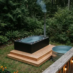 Forest Edge Woodfired Soak Platform