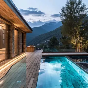 Pool With Built-in Sauna and Spa