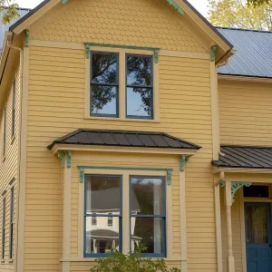 Teal-Trim Gingerbread Gable