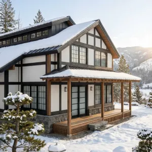 Zen-Inspired Chalet In Quiet Snow