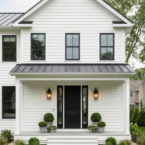 Monochrome Porch With Polished Curb Appeal
