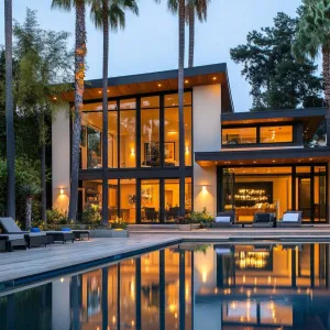 L-shaped Pool Wrapping Around the House