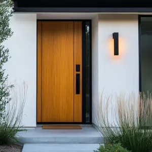 Bold Mustard Yellow Door With Sleek Black Hardware