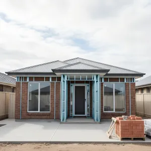 Brick-and-Steel Bungalow Facade