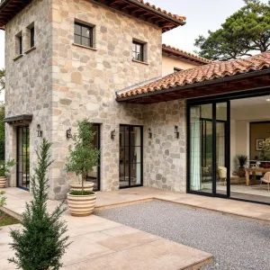 Stone-Clad Retreat with Terracotta Charm