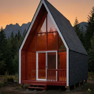 Sunset Glow Forest Peak Cabin