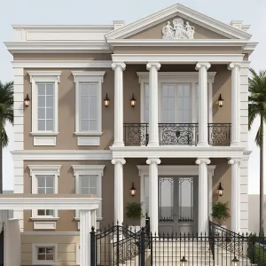 Pedimented Colonnade City Villa