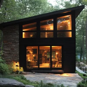 Serene Stone and Glass Retreat