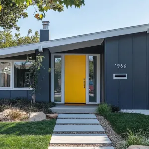 Canary Yellow Door With an Integrated Smart Lock