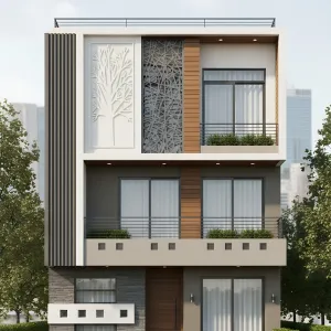 Nature-Carved Mesh Facade