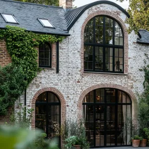 Vintage Arches and Ivy Embrace: A Brick Fantasy