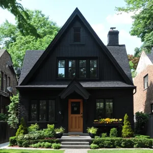 Chic Noir Cottage Nestled in Nature