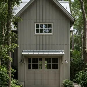 Gray Oasis with Garage Grandeur