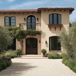 Tuscan Glow: Arched Elegance in Stone