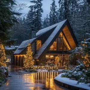 Cozy Cabin In A Winter Wonderland