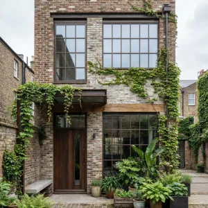 Brick Courtyard Loft With Climbing Greenery