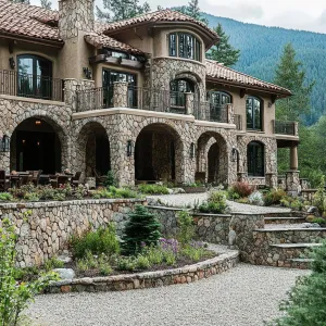 Dreamy Stone Castle Nestled in Mountain Splendor