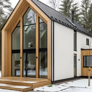 Modern Nordic Abode: Glass and Timber Symphony