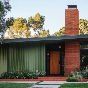 Flat Roof Delight: Brick & Green Dream