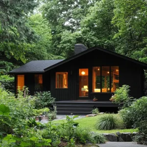 Moody Ebony Nest in the Verdant Haven