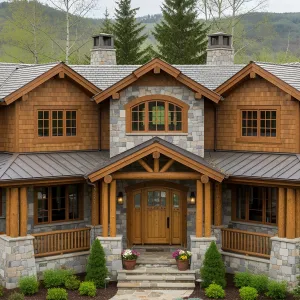 Nature’s Cozy Castle: A Stone and Timber Tale
