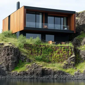 Timber Cladding With Vertical Gardens