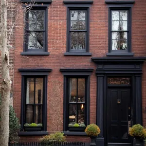 Charming Brick Bungalow with Black Accents