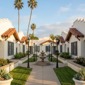 Central Fountain Courtyard Spanish Bungalows
