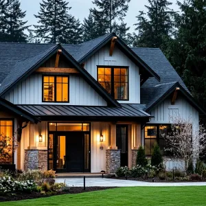 Charming Shouse Barndominium at Dusk