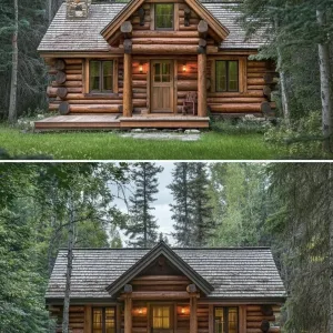 Rustic Log Haven: Timber Lodge Delight