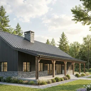 Stone Base Woodland Barndo Lodge