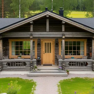 Idyllic Nordic Retreat Amidst Lush Greenery