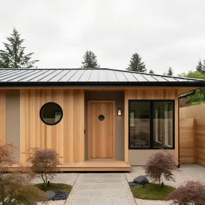 Round-Window Cedar Porch Sanctuary
